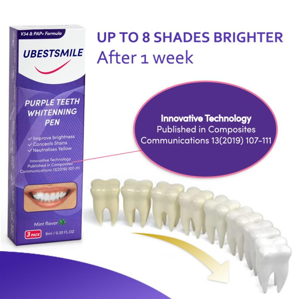 UBESTSMILE V34&PAP+ Фиолетовый – обзор и цена Teeth Whitening Kit